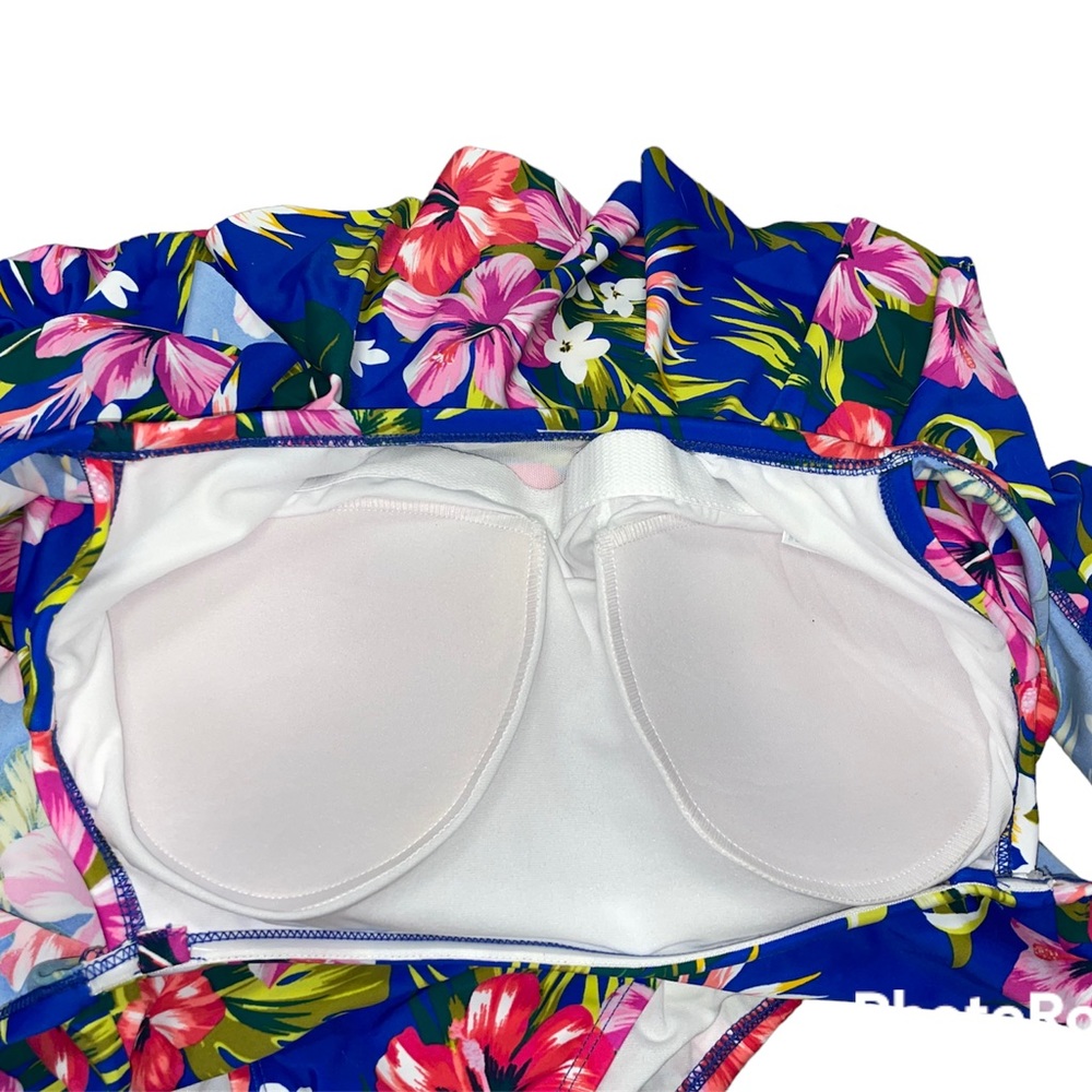 NWOT Kona Sol Floral Off the Shoulder One Piece Swimsuit - Picture 5 of 6